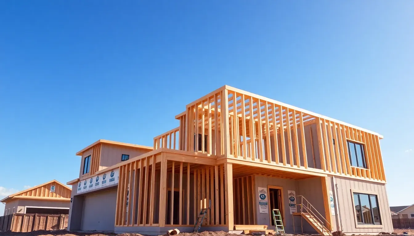 UVIBE project: wood-framed outdoor structure under a clear Florida sky.